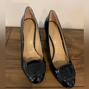 Michael Kors Black Patent Leather Block Heel Pumps